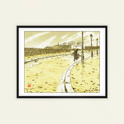 De la rue Lamarck by Henri Rivière, Eiffel Tower print, landscape print, French Japonisme, vintage travel, home decor print, framed wall art, art poster
