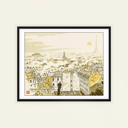 De la Rue des Abbesses by Henri Rivière, Impressionist print, Eiffel Tower print, French Japonisme, vintage travel, affordable wall art, framed wall art, art poster