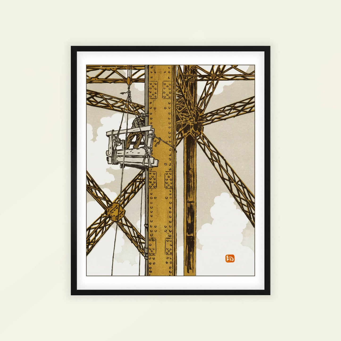 Ouvrier Plombier dans la Tour | From '36 Views of the Eiffel Tower' by Henri Rivière