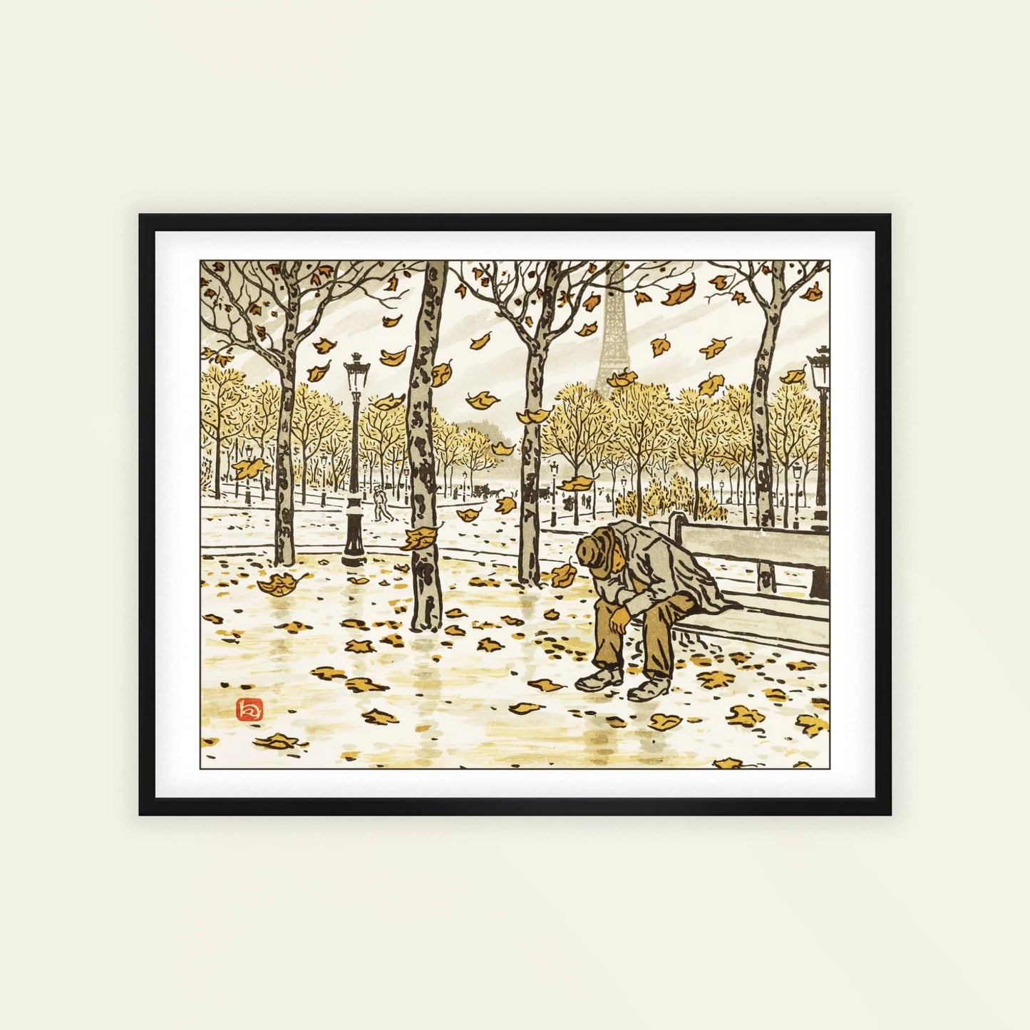 Des Jardins du Trocadéro, l'Automne | From '36 Views of the Eiffel Tower' by Henri Rivière