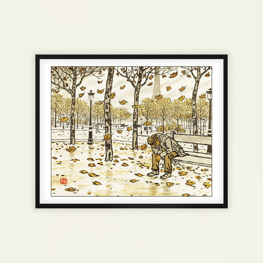 Des Jardins du Trocadéro, l'Automne | From '36 Views of the Eiffel Tower' by Henri Rivière