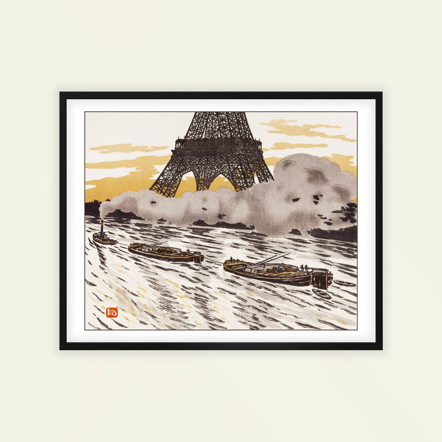 Les Péniches | From '36 Views of the Eiffel Tower' by Henri Rivière