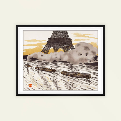 Les Péniches | From '36 Views of the Eiffel Tower' by Henri Rivière