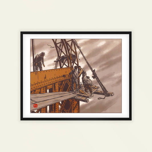 En Haut de la Tour | From '36 Views of the Eiffel Tower' by Henri Rivière