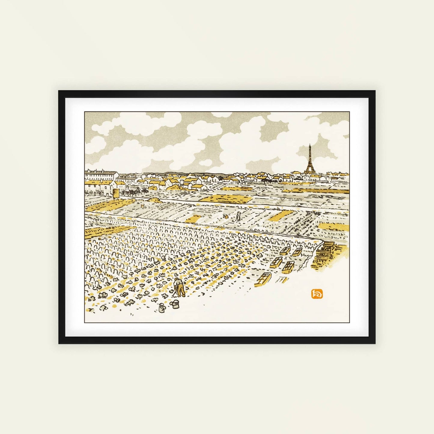 Des Jardins Maraichers des Grenelle | From '36 Views of the Eiffel Tower' by Henri Rivière