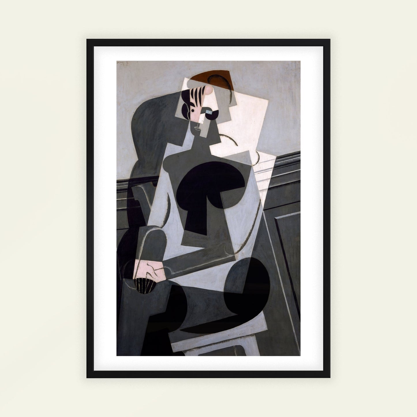 Portrait of Josette Gris by Juan Gris, modernist print, portrait print, Spanish geometric, Cubist, small art print, framed wall art, art poster