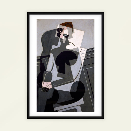 Portrait of Josette Gris by Juan Gris, modernist print, portrait print, Spanish geometric, Cubist, small art print, framed wall art, art poster