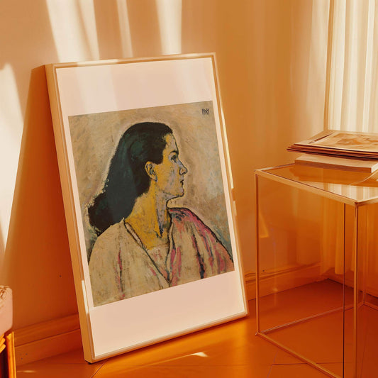 Portrait of a Woman in Profile by Koloman Moser, decorative wall art, figure wall art, Austrian design, Wiener Werkstätte, bedroom wall decor, framed wall art, art poster