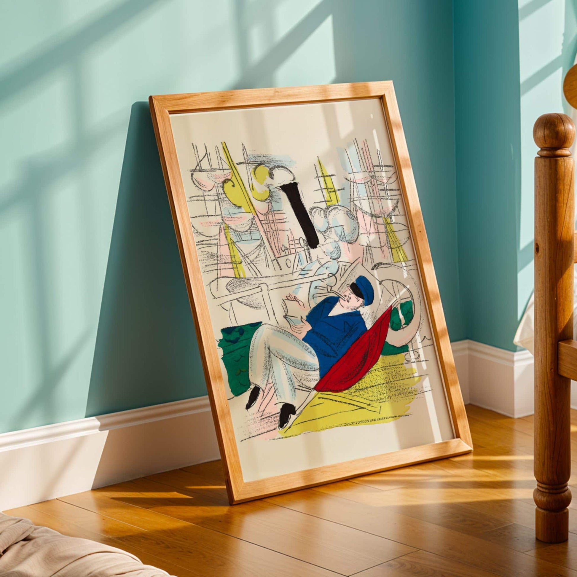 Rest by Raoul Dufy, home office decor, portrait print, French modern French, colourful, affordable wall art, framed wall art, art poster