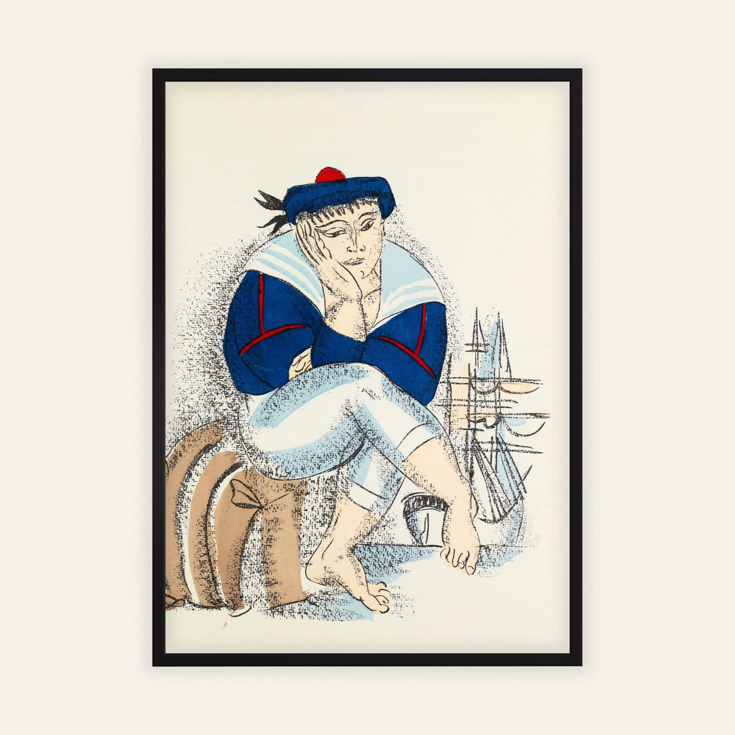 Sailor by Raoul Dufy, home office decor, portrait print, French colourful, decorative, statement print, framed wall art, art poster