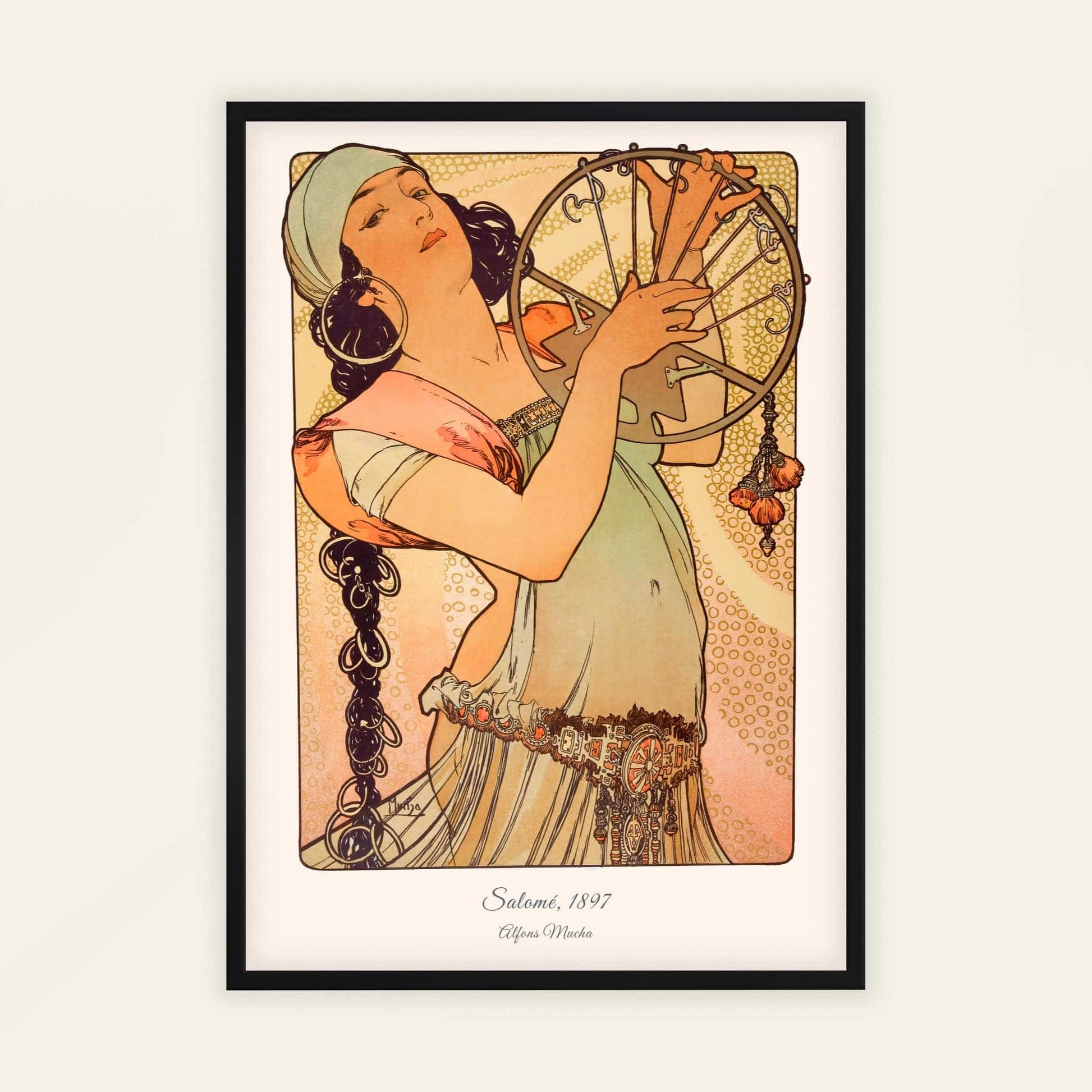 Salomé by Alfons Mucha (with artist's name), figure wall art, Art Nouveau print, Czech Belle Époque, poster, modern home decor, framed wall art, art poster