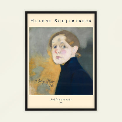 Self-portrait by Helene Schjerfbeck (with artist's name), portrait print, vintage portrait, Finnish Nordic modernist, self portrait, office wall art, framed wall art, art poster