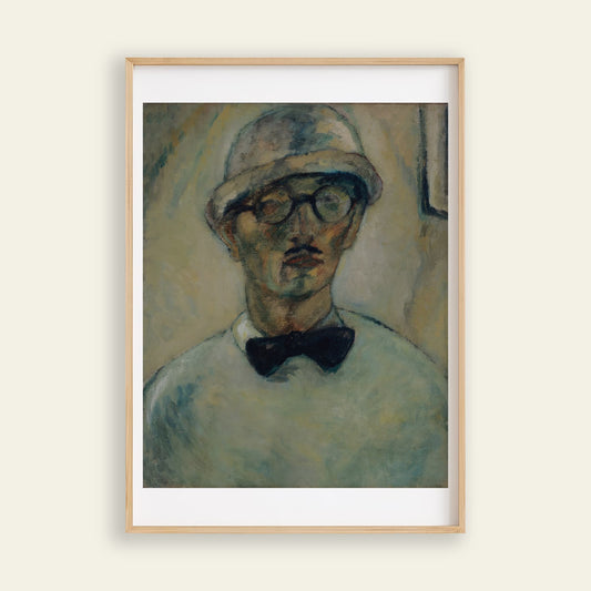 Modern Yasuo Kuniyoshi print of Self Portrait, showing the face of life as characterful wall art