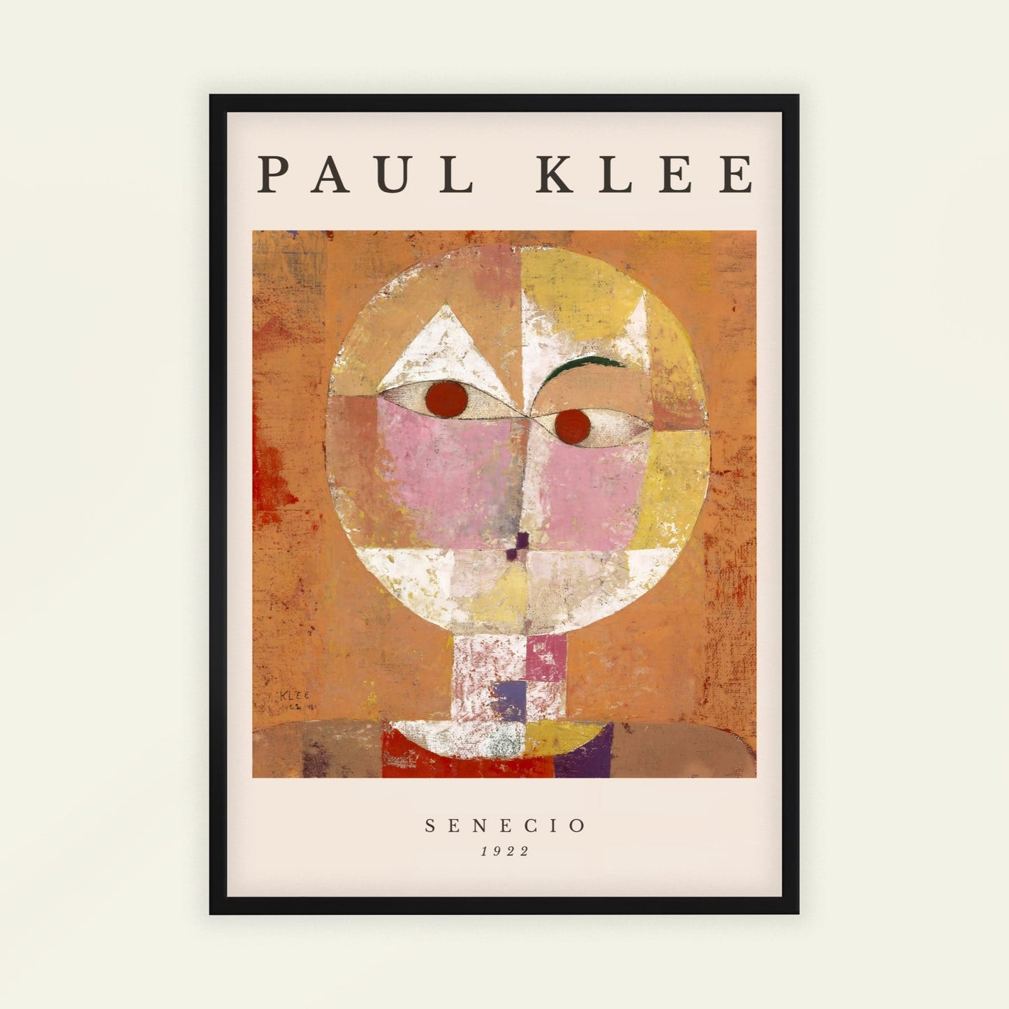 Senecio by Paul Klee (with artist's name), geometric wall art, Expressionist print, Swiss-German abstract, colour, framed print, framed wall art, art poster