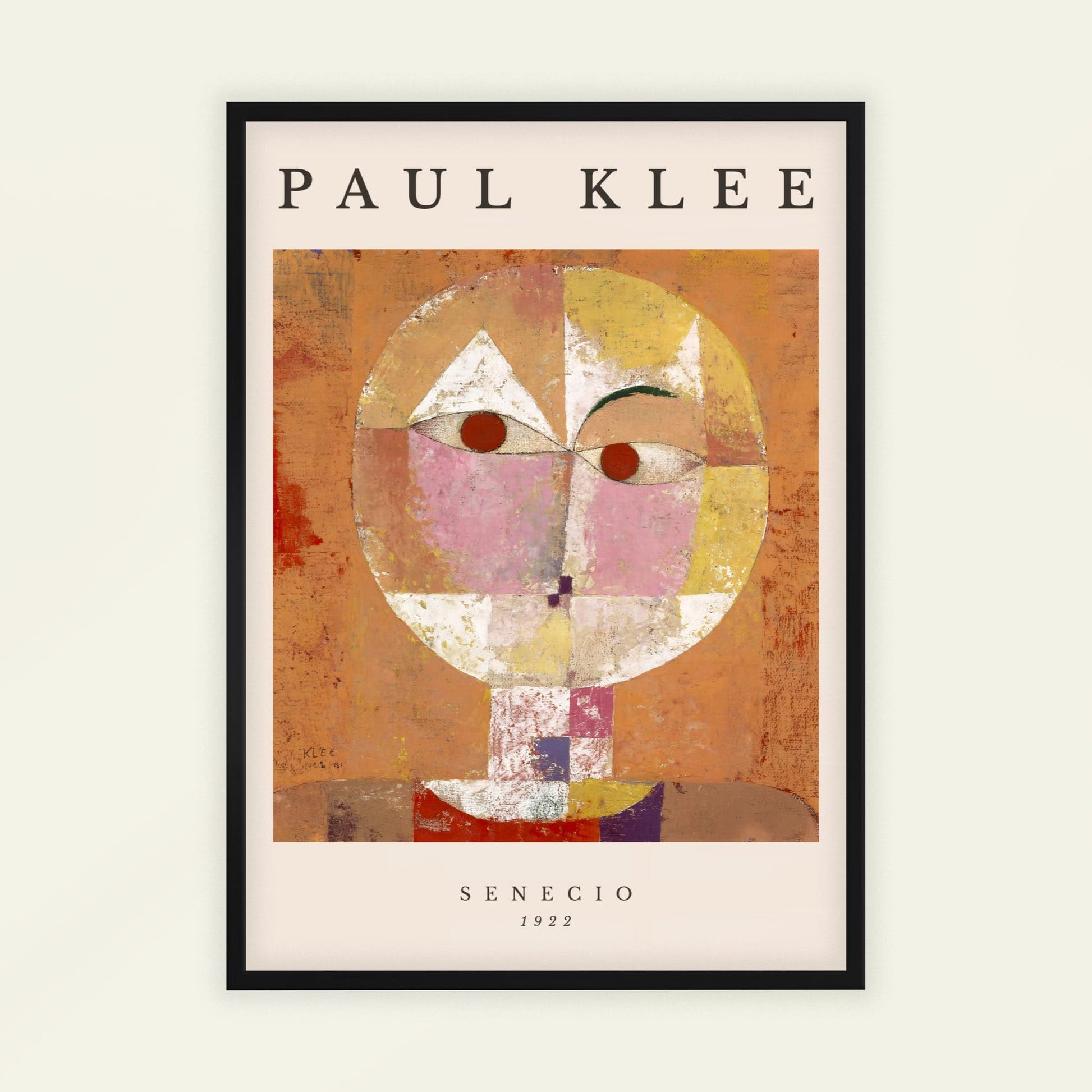 Senecio by Paul Klee (with artist's name), geometric wall art, Expressionist print, Swiss-German abstract, colour, framed print, framed wall art, art poster