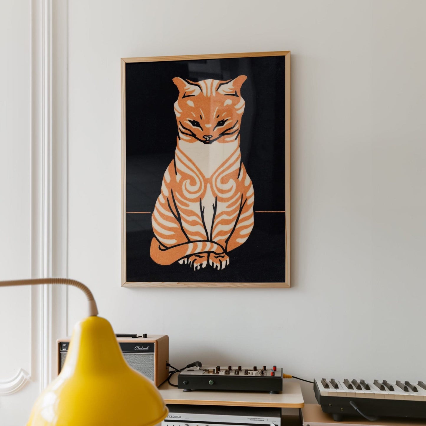 Sitting Cat by Julie de Graag, nature poster, decorative wall art, Dutch animal, botanical, small art print, framed wall art, art poster