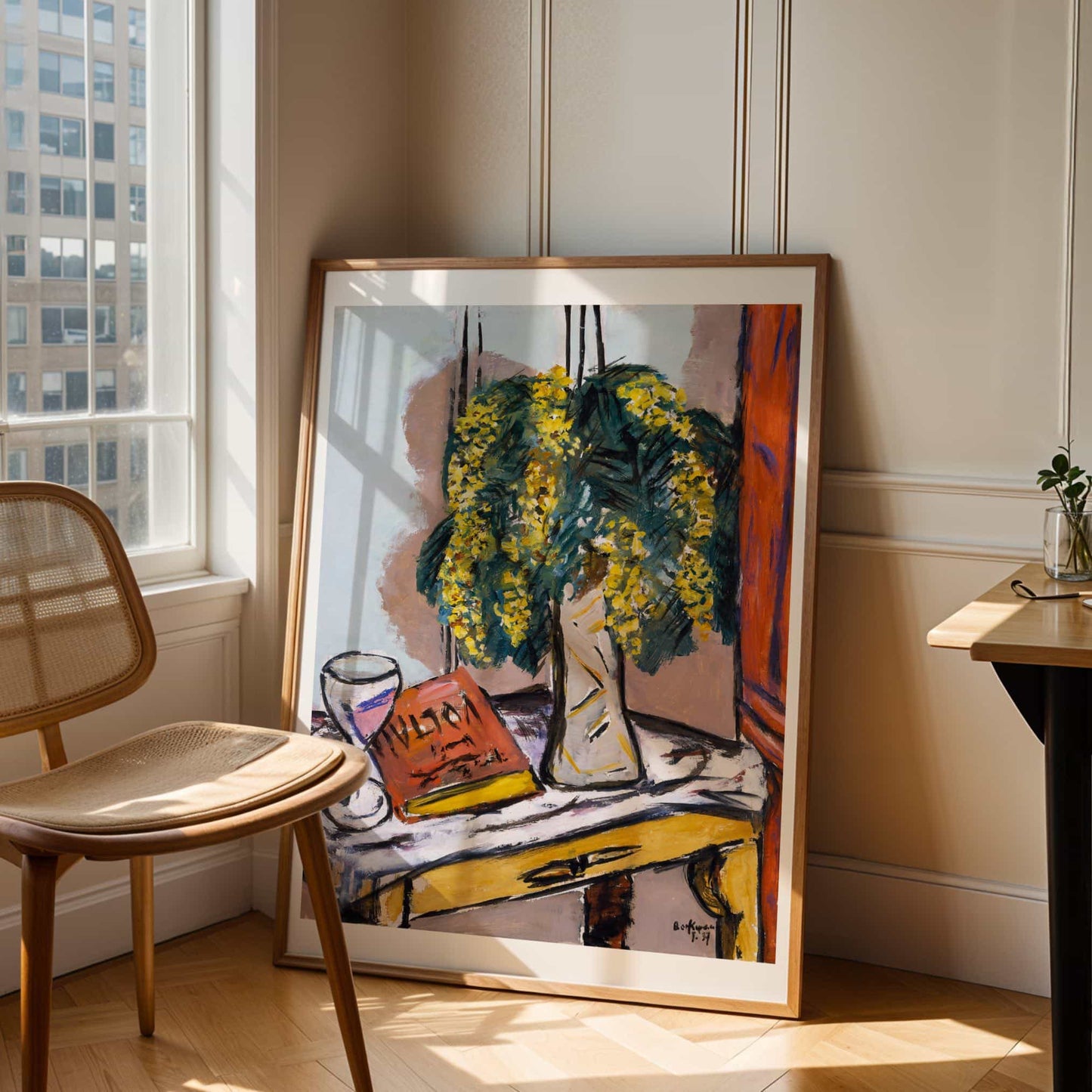 Still Life with Mimosas by Max Beckmann, still life print, dining room decor, German Expressionist, portrait, fine art poster, framed wall art, art poster