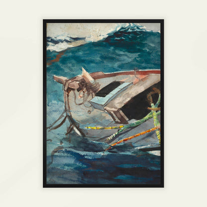 Study for The Gulf Stream by Winslow Homer, bathroom wall decor, scenic wall art, American nautical, watercolour, framed print, framed wall art, art poster