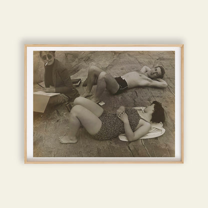 Yasuo Kuniyoshi Sunbathers on Rock, Ogunquit photographic art print, for prints for wall, portrait wall art and modern room decor