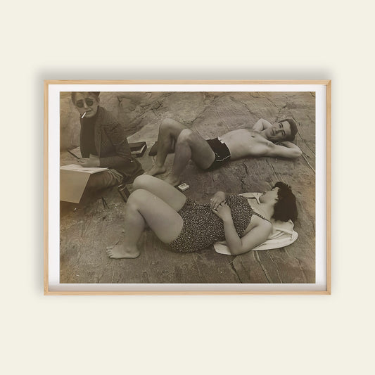 Yasuo Kuniyoshi Sunbathers on Rock, Ogunquit photographic art print, for prints for wall, portrait wall art and modern room decor
