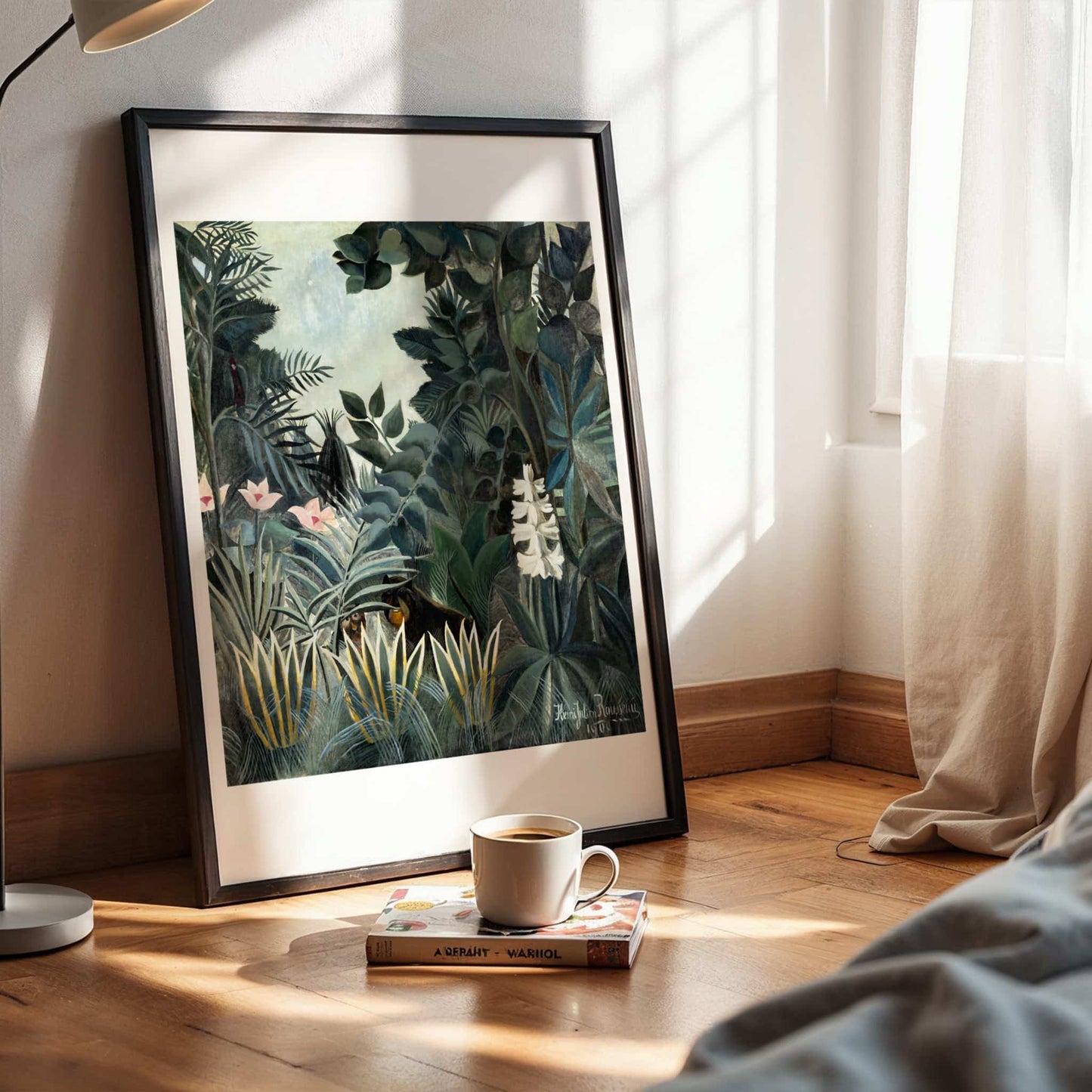 The Equatorial Jungle by Henri Rousseau, tropical wall art, Impressionist print, French Post-Impressionist, naïve art, affordable wall art, framed wall art, art poster