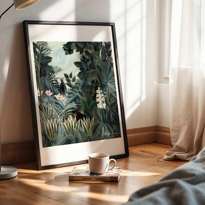 The Equatorial Jungle by Henri Rousseau, tropical wall art, Impressionist print, French Post-Impressionist, naïve art, affordable wall art, framed wall art, art poster