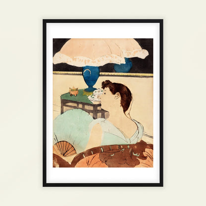 The Lamp by Mary Cassatt, vintage portrait, classic art poster, American portrait, feminine, affordable wall art, framed wall art, art poster