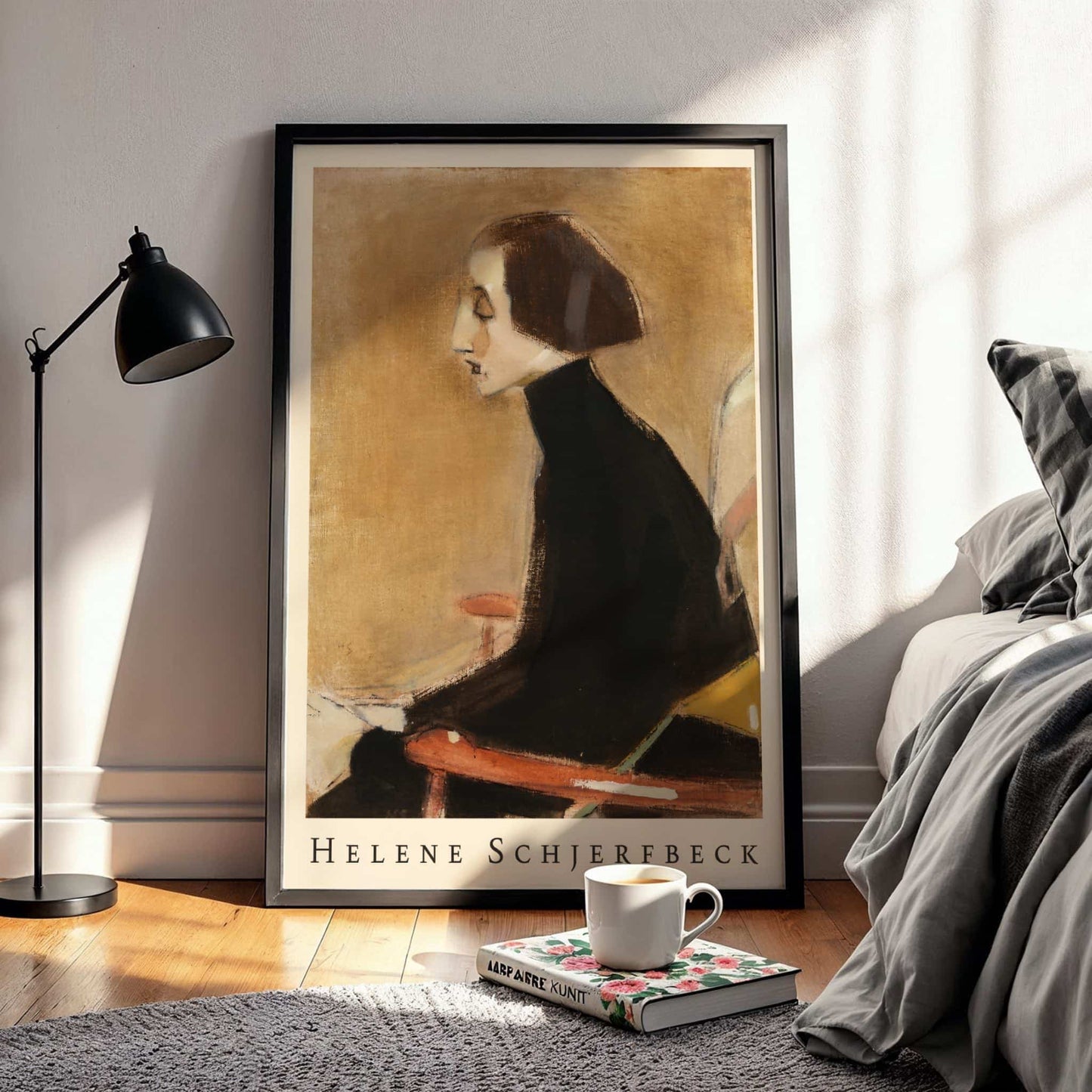 The Seamstress, Half-Length Portrait (The Working Woman) by Helene Schjerfbeck, vintage portrait, coastal wall art, Finnish Nordic modernist, self portrait, bedroom wall decor, framed wall art, art poster