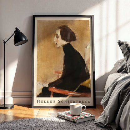 The Seamstress, Half-Length Portrait (The Working Woman) by Helene Schjerfbeck, vintage portrait, coastal wall art, Finnish Nordic modernist, self portrait, bedroom wall decor, framed wall art, art poster