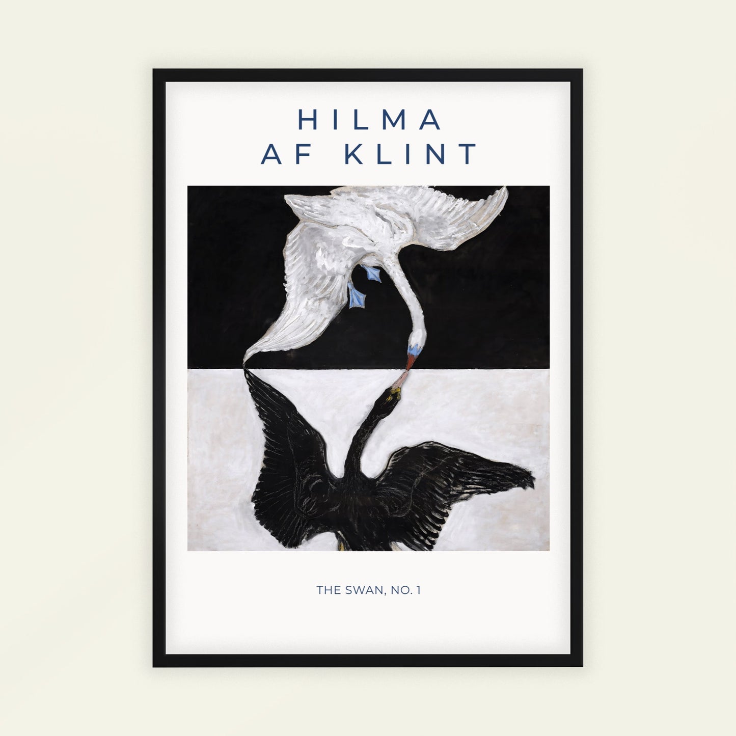 The Swan, No. 1 by Hilma Af Klint (with artist's name), animal print, nature poster, Swedish spiritual abstract, Theosophy, large wall art, framed wall art, art poster