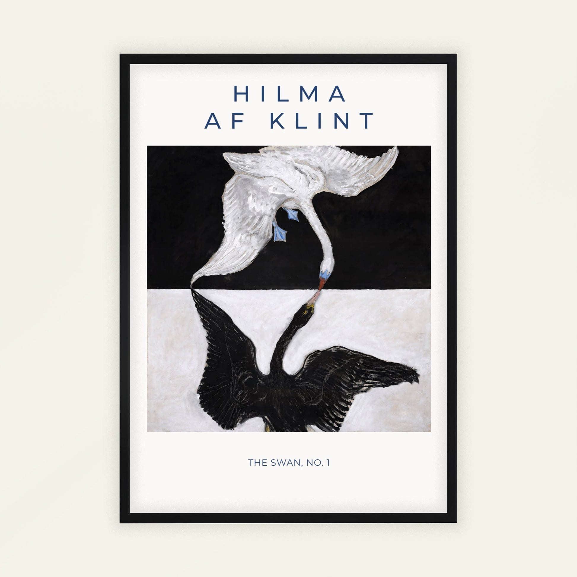The Swan, No. 1 by Hilma Af Klint (with artist's name), animal print, nature poster, Swedish spiritual abstract, Theosophy, large wall art, framed wall art, art poster