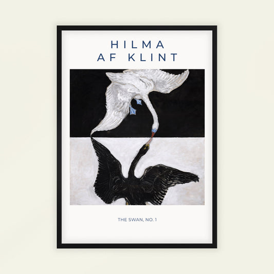 The Swan, No. 1 by Hilma Af Klint | With artist's name. Framed artwork of 'The Swan, No. 1' by Hilma af Klint on a white background