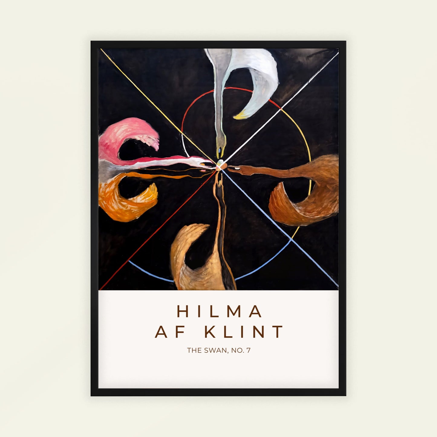 The Swan, No. 7 by Hilma Af Klint (with artist's name), nature poster, geometric wall art, Swedish spiritual abstract, Theosophy, living room wall art, framed wall art, art poster
