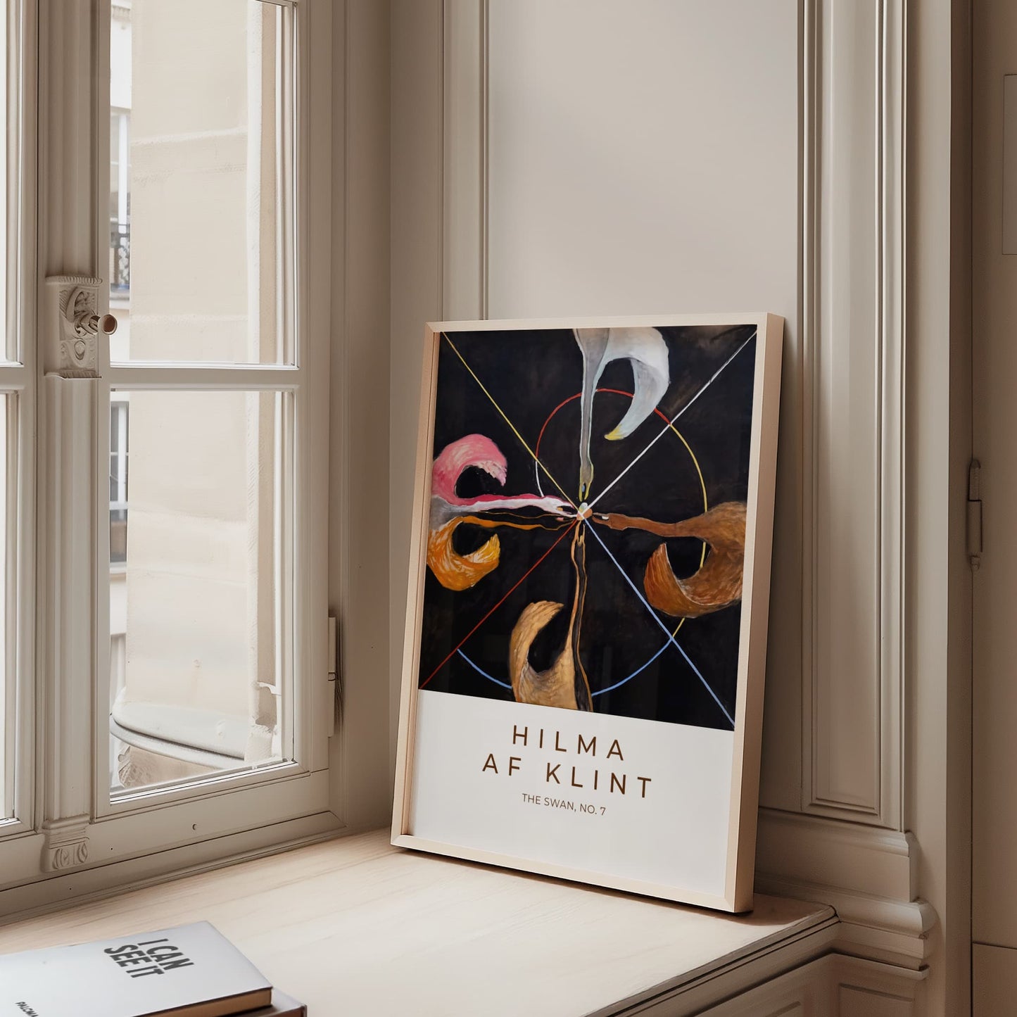 The Swan, No. 7 by Hilma Af Klint (with artist's name), wildlife wall art, abstract art print, Swedish colour symbol, geometric, large wall art, framed wall art, art poster