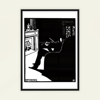 The Violin by Félix Vallotton, vintage portrait, classic art poster, Swiss-French black and white, decorative, living room wall art, framed wall art, art poster