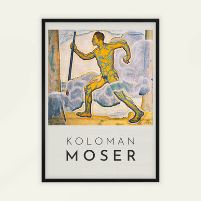 The Wanderer by Koloman Moser (with artist's name), Art Nouveau print, portrait print, Austrian decorative, Vienna Secession, modern home decor, framed wall art, art poster