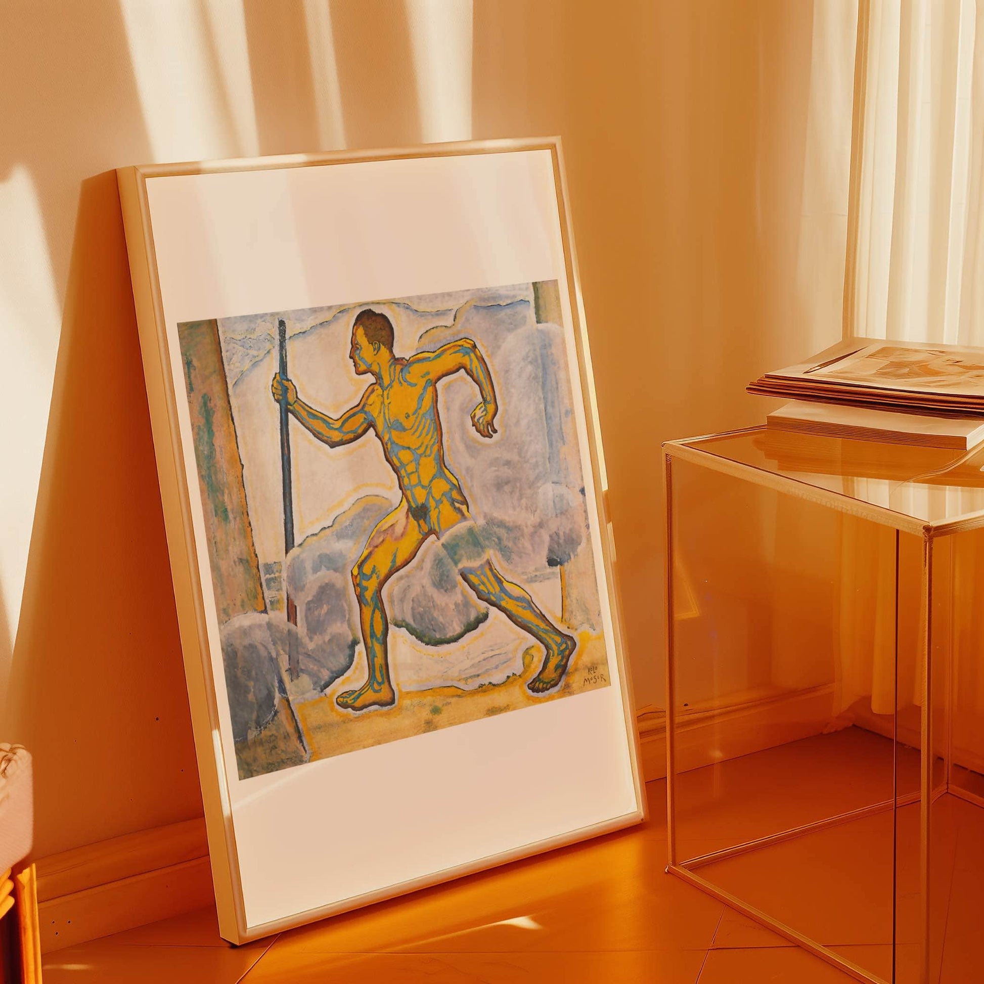 The Wanderer by Koloman Moser, Art Nouveau print, portrait print, Austrian decorative, Vienna Secession, office wall art, framed wall art, art poster
