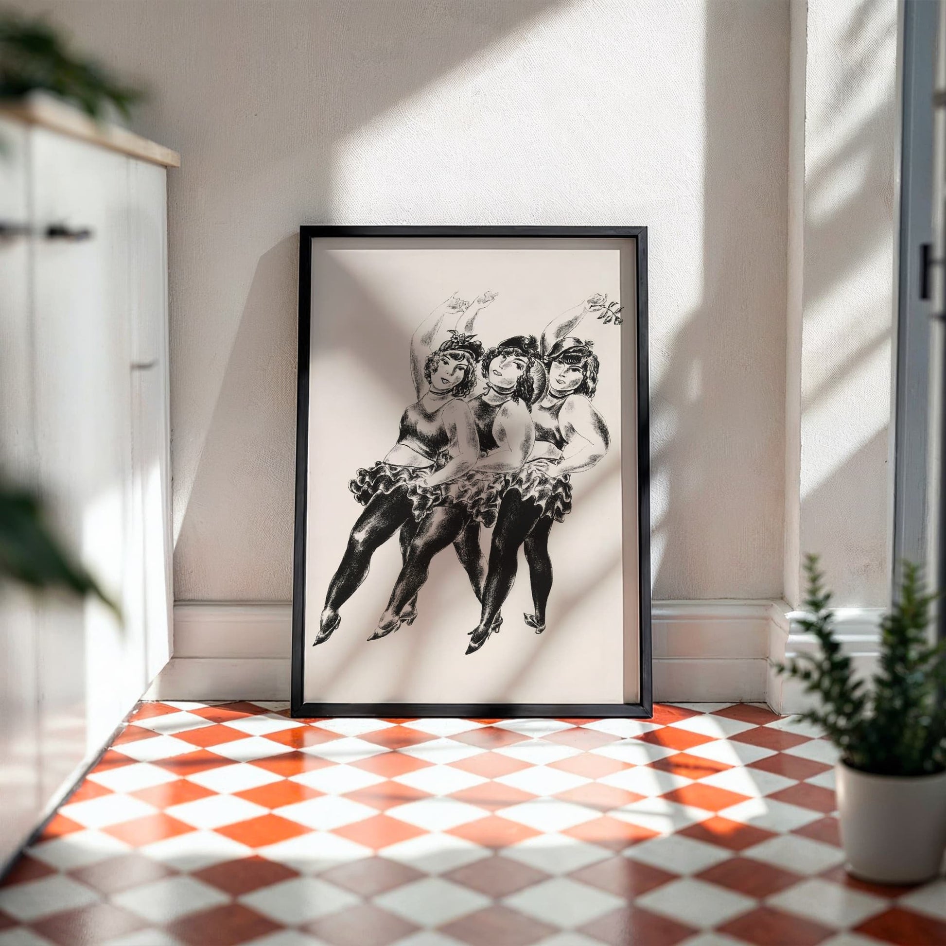 Kuniyoshi Three Dancers art poster, portrait wall art and unique print for stylish room decor