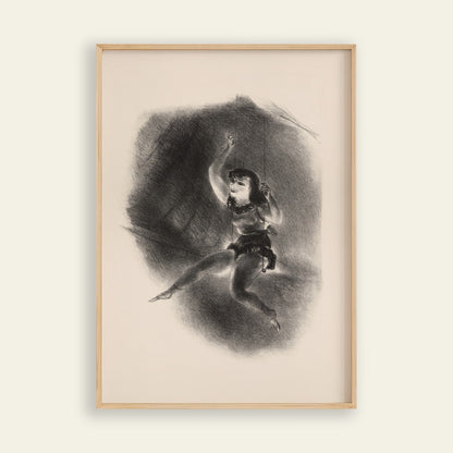 Kuniyoshi Tight Rope Performer art poster, portrait wall art and unique print for stylish room decor
