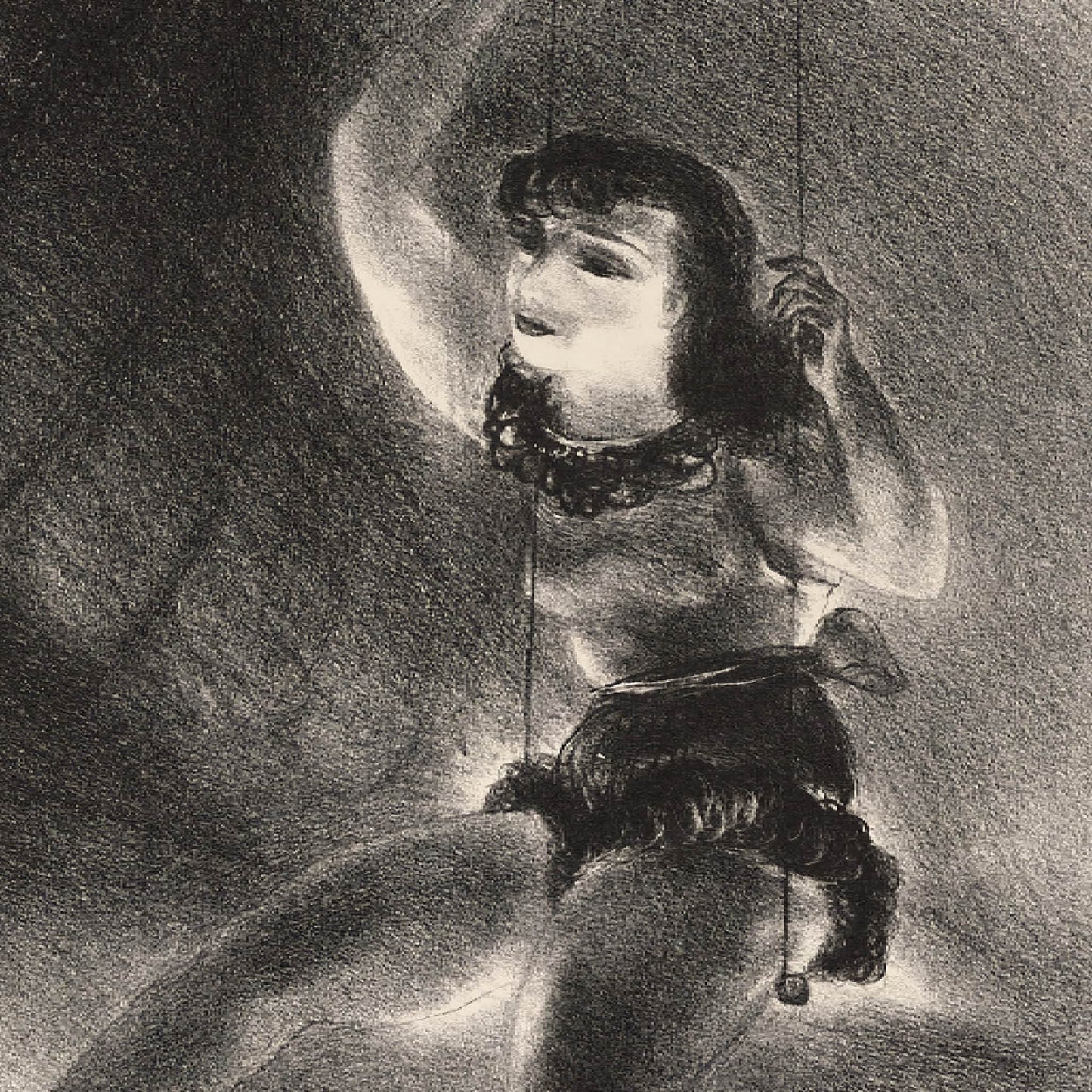 Modern Yasuo Kuniyoshi print of Tight Rope Performer, showing the face of life as characterful wall art