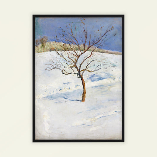 Tree in a Snowy Landscape by August Macke, botanical print, nature decor, German Blue Rider, modernist, vintage poster, framed wall art, art poster