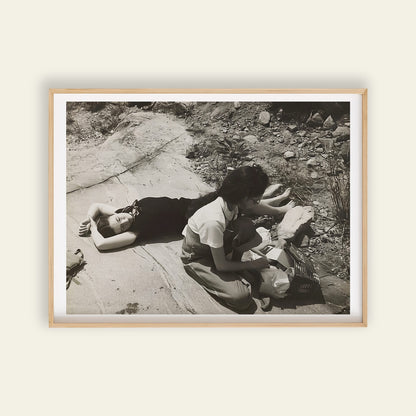 Yasuo Kuniyoshi Two Women on Rock photographic art print, for prints for wall, portrait wall art and modern room decor