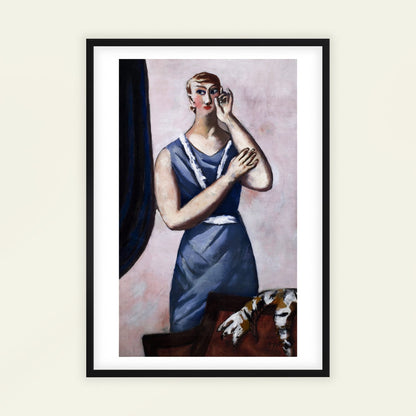 Valentine Tessier by Max Beckmann, portrait print, vintage portrait, German portrait, Berlin style, small art print, framed wall art, art poster