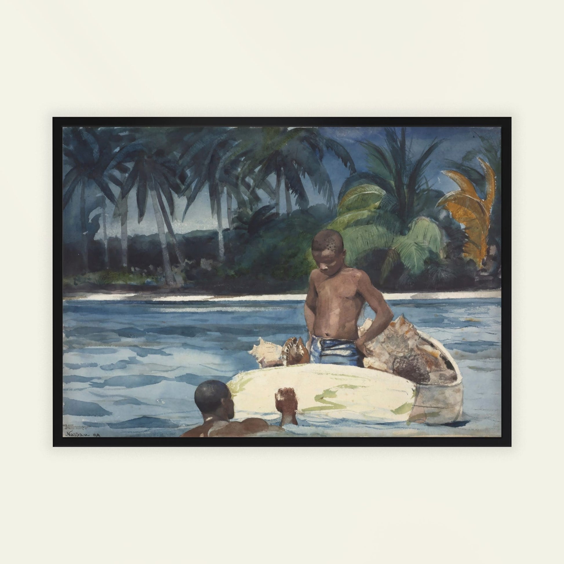 West India Divers by Winslow Homer, portrait print, vintage portrait, American marine, nautical, fine art poster, framed wall art, art poster