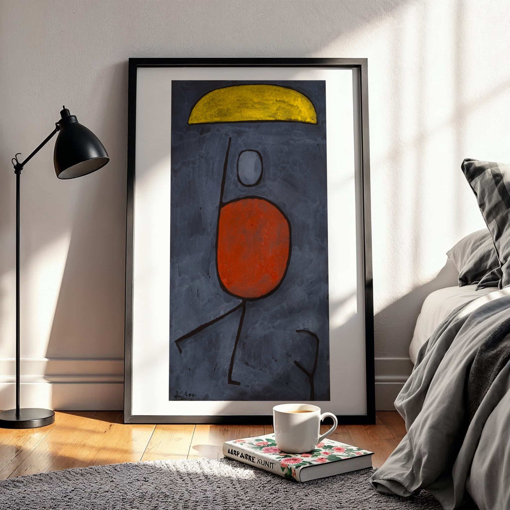 With an Umbrella by Paul Klee, Expressionist print, modernist print, Swiss-German colour, whimsical, art reproduction, framed wall art, art poster