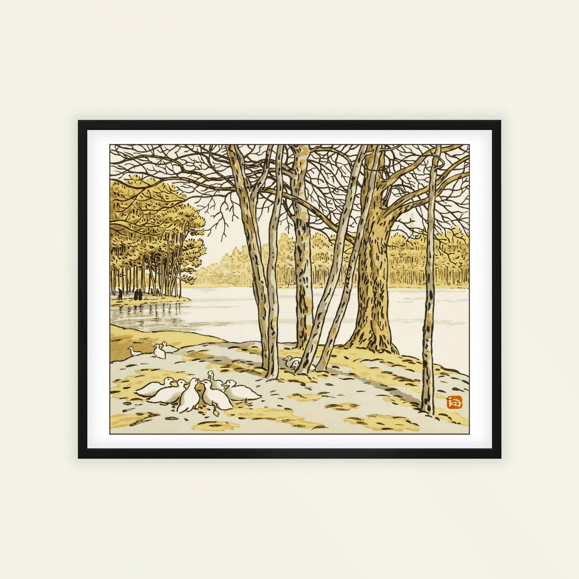 Du Bois de Boulogne by Henri Rivière, Impressionist print, Eiffel Tower print, French lithograph, Paris, framed print, framed wall art, art poster