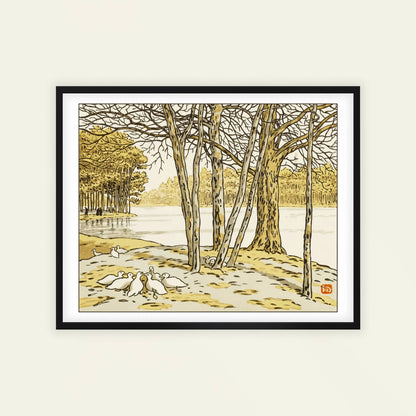 Du Bois de Boulogne by Henri Rivière, Impressionist print, Eiffel Tower print, French lithograph, Paris, framed print, framed wall art, art poster