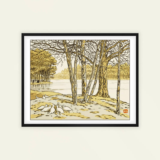 Du Bois de Boulogne by Henri Rivière, Impressionist print, Eiffel Tower print, French lithograph, Paris, framed print, framed wall art, art poster
