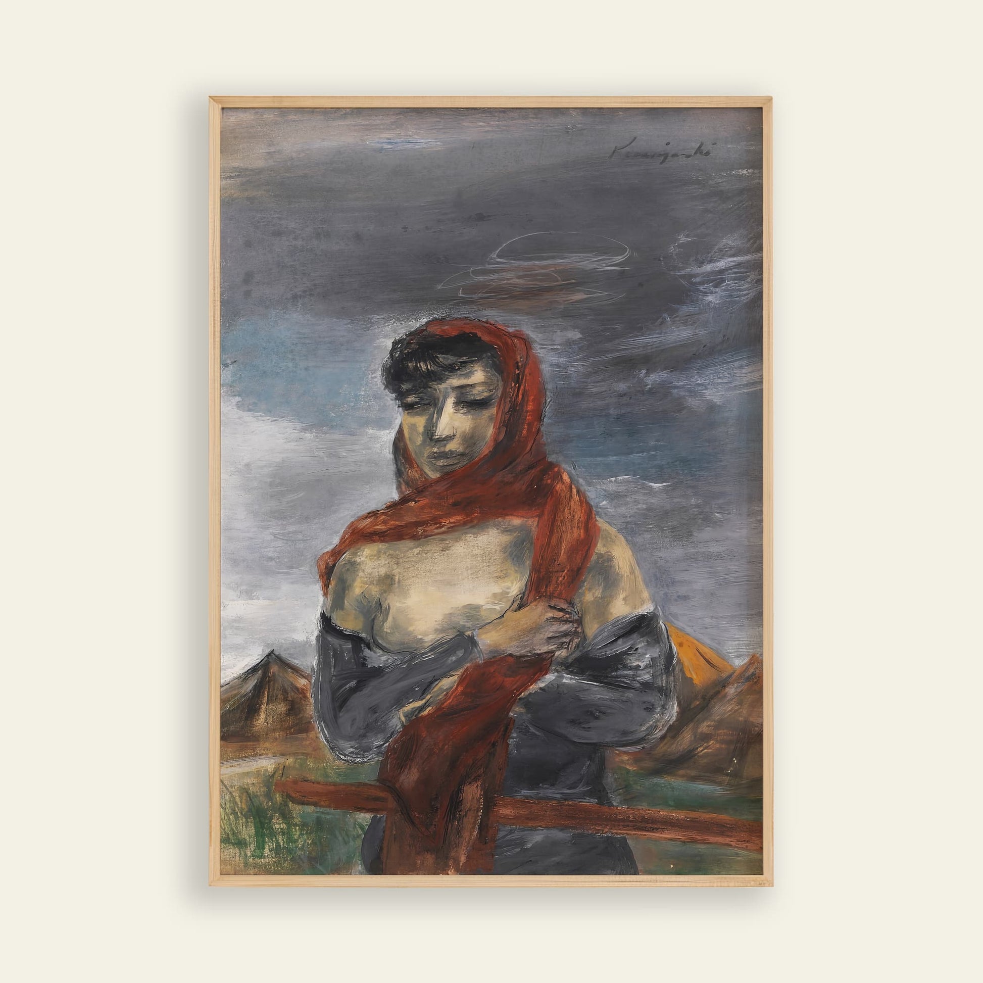 Desert Woman art print inspired by Kuniyoshi, wall art for your home and paintings for room decor
