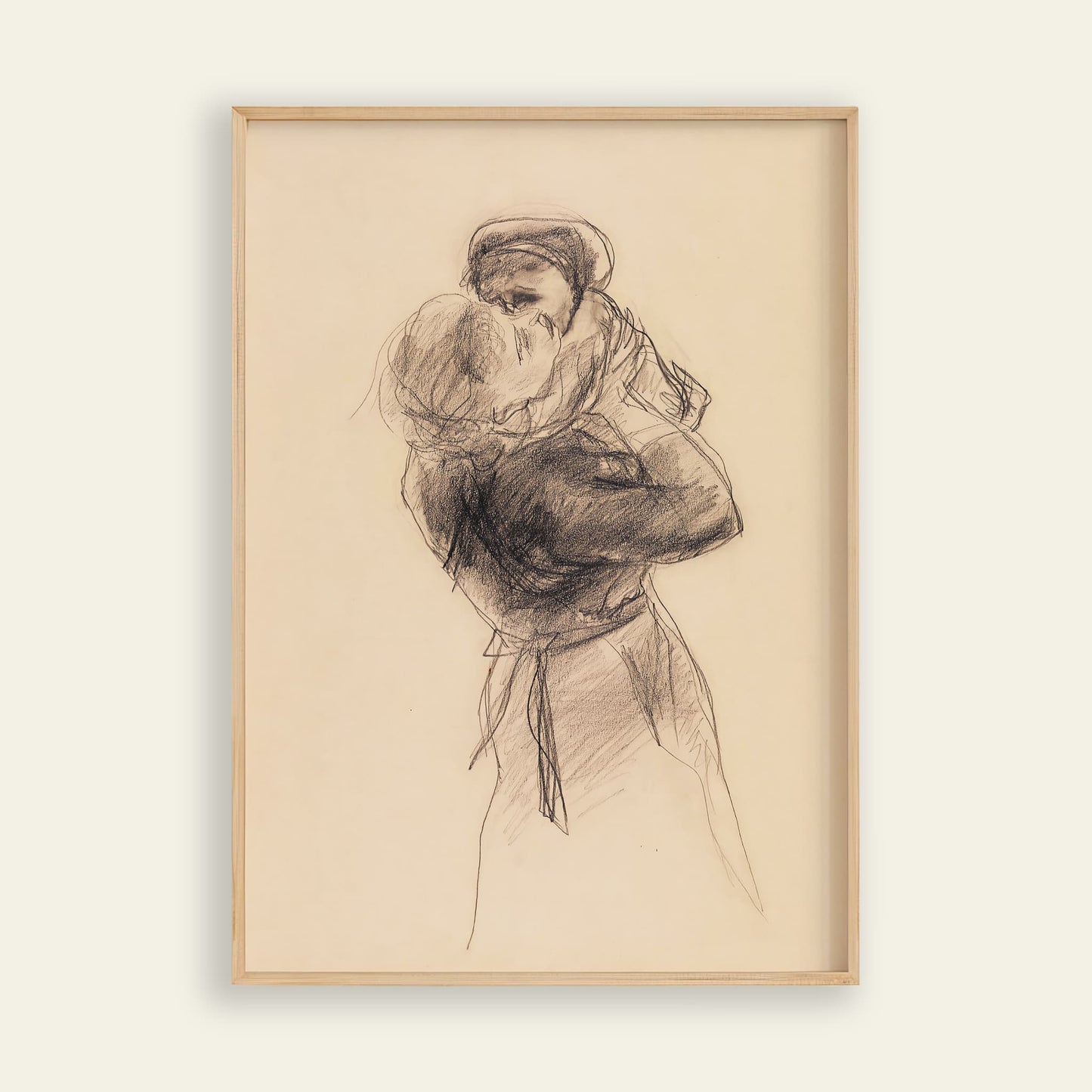 Mother and Child art print inspired by Kuniyoshi, wall art for your home and paintings for room decor